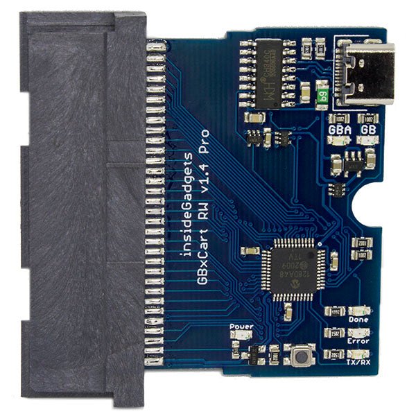 GBxCart RW 1.4 Pro Reader, Writer & Flasher for Gameboy, Color, Advance Cart - USB C game cartridge backup adapter GB GBA GBC | InsideGadgets