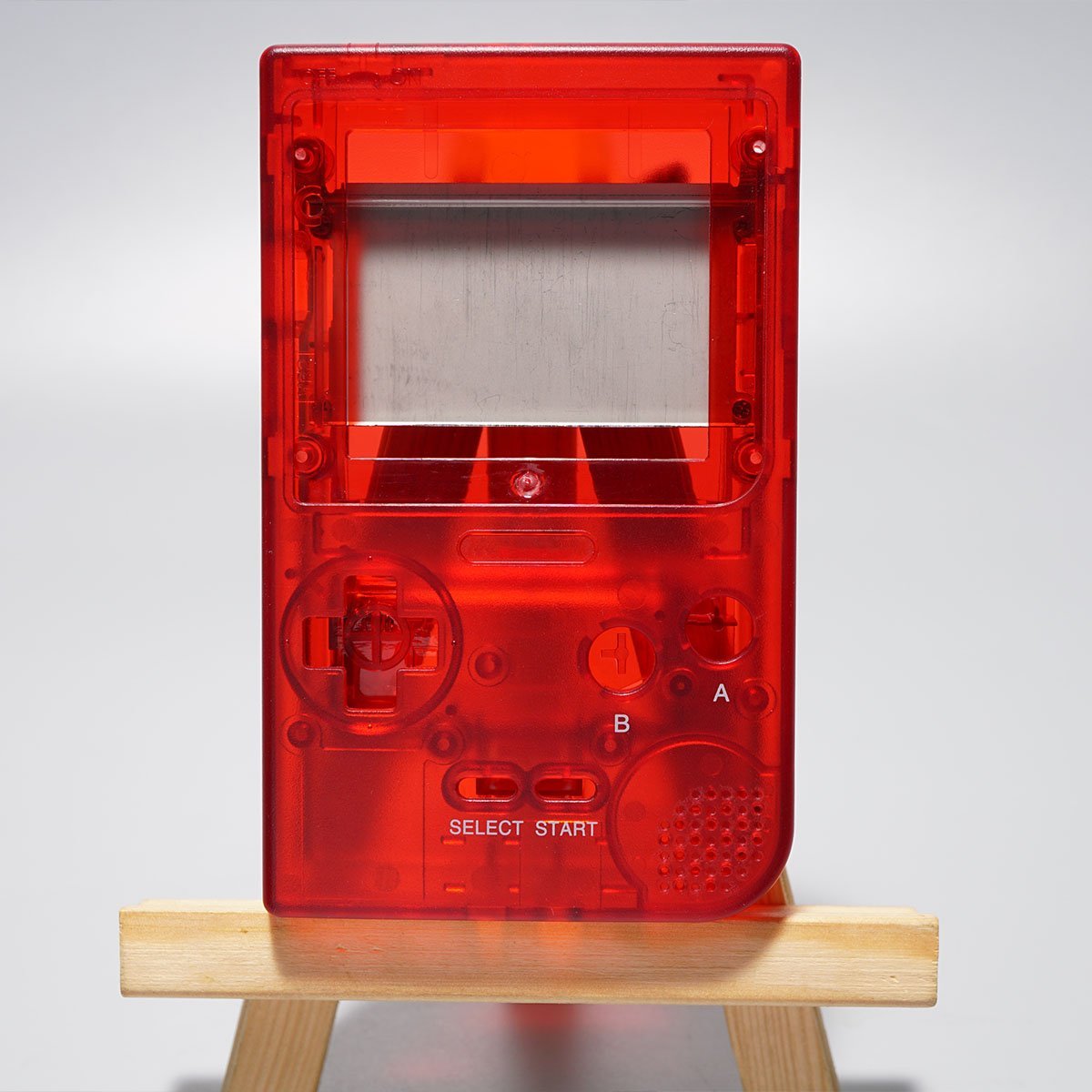 IPS screen ready replacement shell for Game Boy Pocket handheld console modified housing MGB - Clear dark red | Funnyplaying - 1
